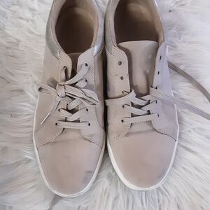 Neutral Taupe Low-Top Lace-Up Sneakers